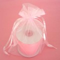 Flat Organza Gift Bag with 2 Satin Ribbon Pink 10/PK